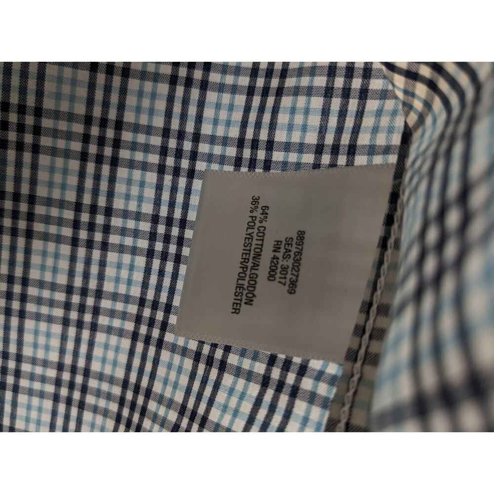 Northwest Territory Blue Plaid Button Down Shirt Mens Large Short Sleeve Pocket - Picture 6 of 7
